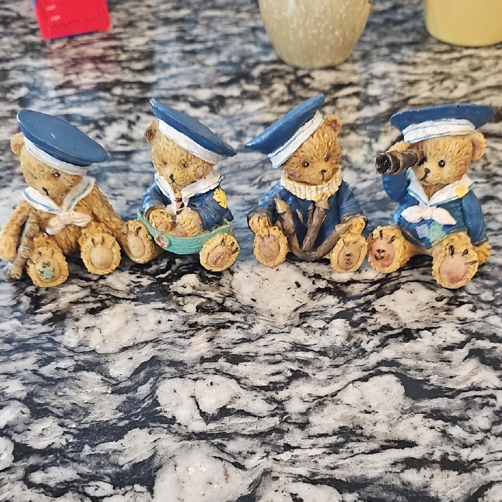 Nautical Teddy Bear Figurines Set